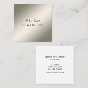 Tarjeta De Visita Cuadrada Moderno minimalista luminoso profesional plateado