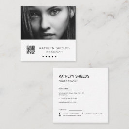 Tarjeta De Visita Cuadrada Moderno Minimalista Simple Profesional Foto Cuadra