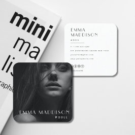 Tarjeta De Visita Cuadrada Moderno Mínimo Fotografía Profesional Medios Socia