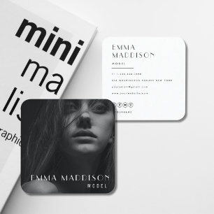 Tarjeta De Visita Cuadrada Moderno Mínimo Fotografía Profesional Medios Socia