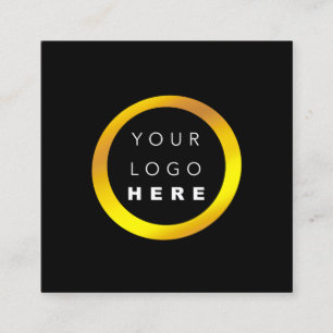 Tarjeta De Visita Cuadrada Moderno Mínimo Profesional Luminoso Oro Negro
