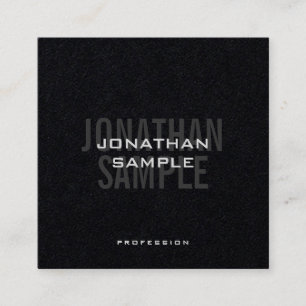 Tarjeta De Visita Cuadrada Moderno modelo de negocio Premium Black Elegant