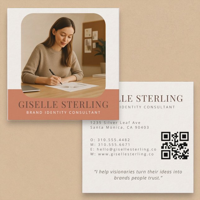 Tarjeta De Visita Cuadrada Moderno nombre mínimo de empresa foto comercial (Subido por el creador)
