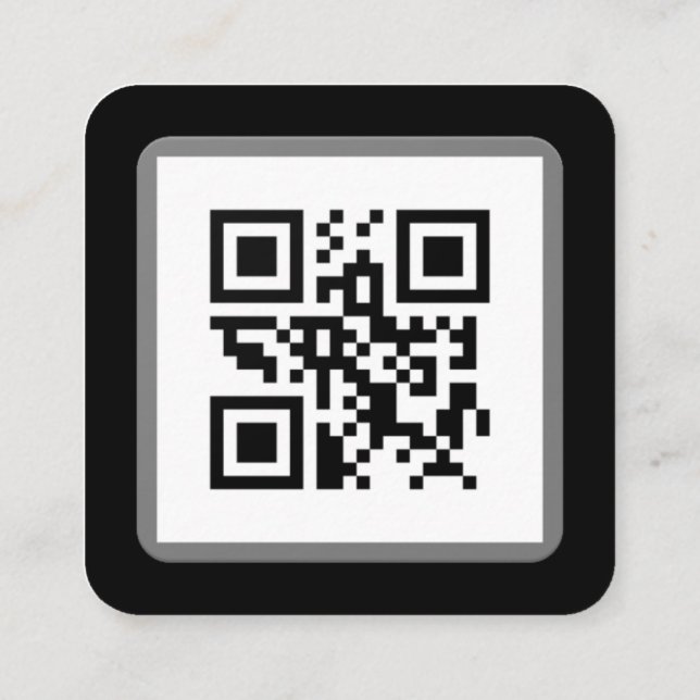 Tarjeta De Visita Cuadrada Moderno personalizado blanco mínimo código QR medi (Reverso)