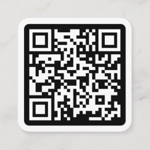 Tarjeta De Visita Cuadrada Moderno personalizado blanco mínimo código QR medi