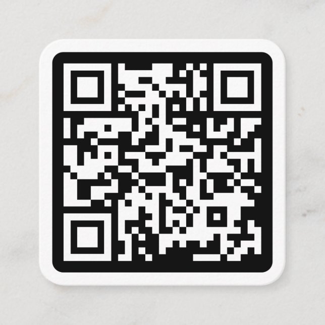 Tarjeta De Visita Cuadrada Moderno personalizado blanco mínimo código QR medi (Anverso)