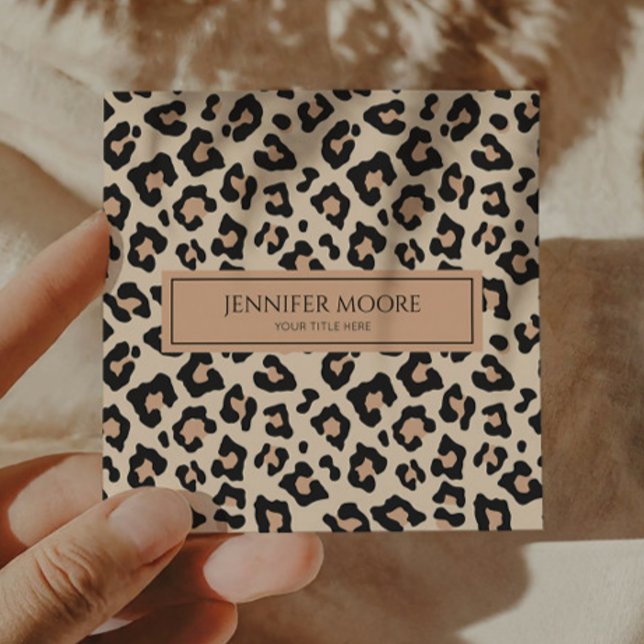 Tarjeta De Visita Cuadrada Moderno Personalizado elegante del leopardo Cheeta (Subido por el creador)