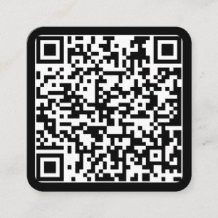 Tarjeta De Visita Cuadrada Moderno personalizado negro mínimo código QR medio