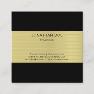 Tarjeta De Visita Cuadrada Moderno profesional creativo Gold Striped Luxury