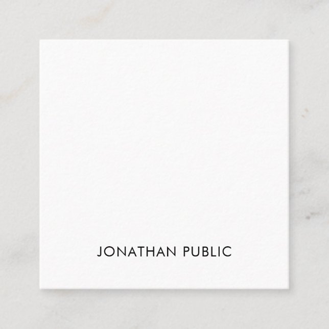 Tarjeta De Visita Cuadrada Moderno Profesional Creativo Simple Design Square (Anverso)