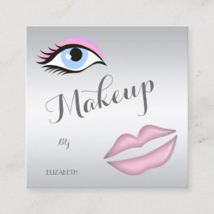 Tarjeta De Visita Cuadrada Moderno Profesional Elegante,Ojo,Labios