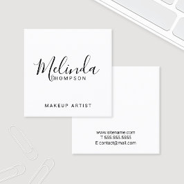 Tarjeta De Visita Cuadrada Moderno profesional en blanco y negro