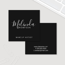 Tarjeta De Visita Cuadrada Moderno profesional en blanco y negro