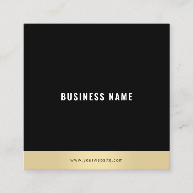 Tarjeta De Visita Cuadrada Moderno profesional Simple Plata Oro Blanco Negro (Anverso)