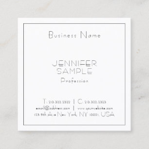 Tarjeta De Visita Cuadrada Moderno Professional Square Elegante Lujo
