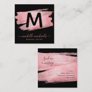 Tarjeta De Visita Cuadrada Moderno Rosa Relieve metalizado dorado Pintura Maq