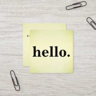 Tarjeta De Visita Cuadrada Moderno Rústico Profesional Minimalista Hola