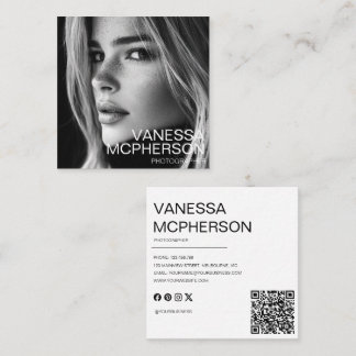 Tarjeta De Visita Cuadrada Moderno Simple Minimalista Profesional Foto