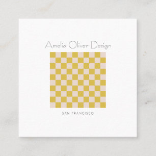 Tarjeta De Visita Cuadrada Moderno tablero amarillo simple elegante personali
