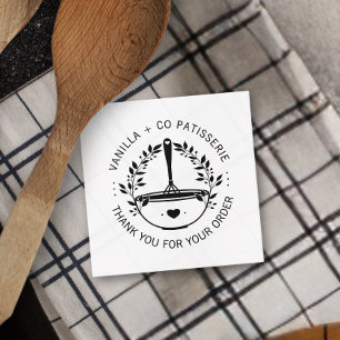 Tarjeta De Visita Cuadrada Moderno Whisk Bakery Business Customer Gracias