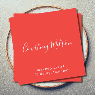 Tarjeta De Visita Cuadrada Moderno y elegante artista de maquillaje