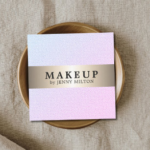 Tarjeta De Visita Cuadrada Moderno y elegante artista Faux Gold Stripe Makeup