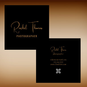 Tarjeta De Visita Cuadrada Moderno y elegante código QR Profesional