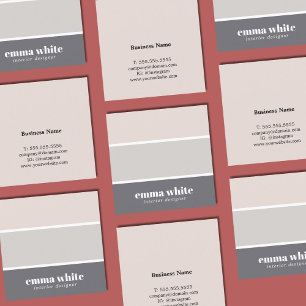 Tarjeta De Visita Cuadrada Moderno y elegante Diseñador de interiores de raya