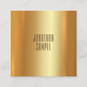 Tarjeta De Visita Cuadrada Moderno y elegante diseño con encanto de oro único