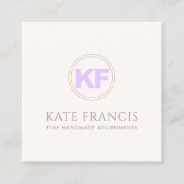 Tarjeta De Visita Cuadrada Moderno y elegante dos monograma inicial