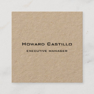 Tarjeta De Visita Cuadrada Moderno y elegante Kraft