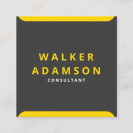 Tarjeta De Visita Cuadrada Moderno y elegante lujo Gold & Matte Black