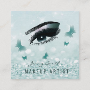 Tarjeta De Visita Cuadrada Moderno y elegante maquillaje de mariposas bokek p