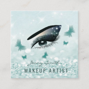 Tarjeta De Visita Cuadrada Moderno y elegante maquillaje de mariposas bokek p