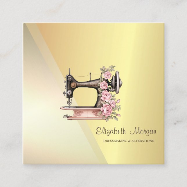 Tarjeta De Visita Cuadrada Moderno y elegante oro geométrico profesional (Anverso)