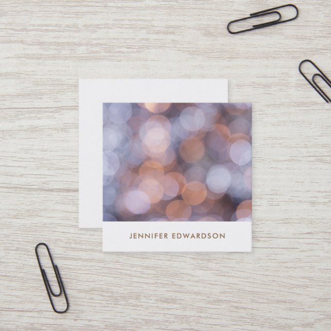 Tarjeta De Visita Cuadrada Moderno y elegante patrón azul dorado profesional (Anverso/Reverso In Situ)