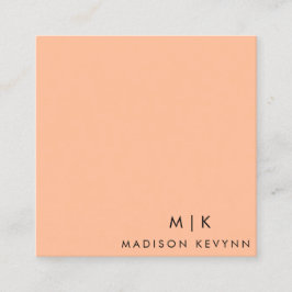 Tarjeta De Visita Cuadrada Moderno y elegante Peach Fuzz Beauty Profesional