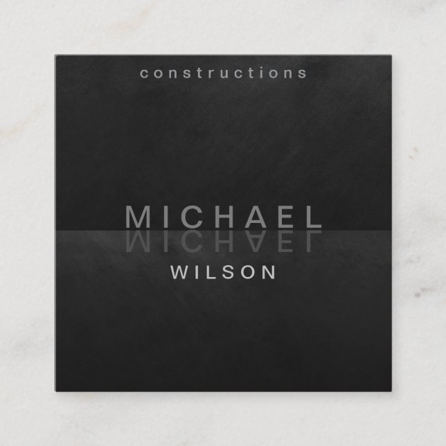 Tarjeta De Visita Cuadrada Moderno y elegante profesional negro negro negro n (Anverso)