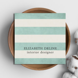 Tarjeta De Visita Cuadrada Moderno y elegante Textura Diseño Interior Verde