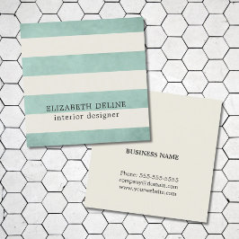Tarjeta De Visita Cuadrada Moderno y elegante Textura Diseño Interior Verde