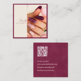 Tarjeta De Visita Cuadrada Moderno y elegante Velvet Fuchsia