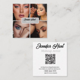 Tarjeta De Visita Cuadrada Moderno y moderno artista de maquillaje