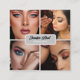 Tarjeta De Visita Cuadrada Moderno y moderno artista de maquillaje