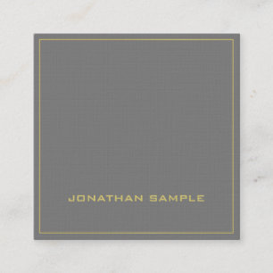 Tarjeta De Visita Cuadrada Moderno y moderno elegante Plain Premium Linen Lux