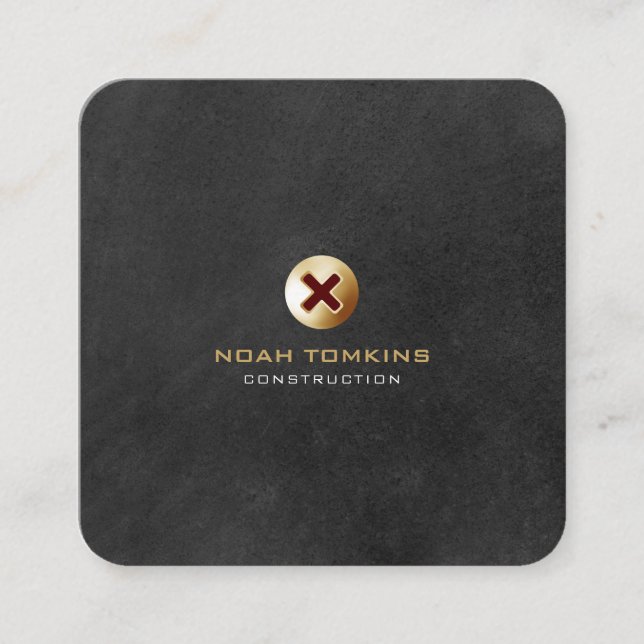 Tarjeta De Visita Cuadrada Moderno y profesional Constructor manual (Anverso)