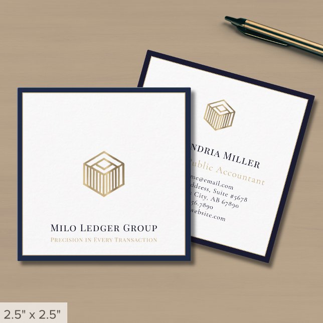 Tarjeta De Visita Cuadrada Moderno y sencillo elegante (Subido por el creador)