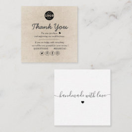 Tarjeta De Visita Cuadrada Moderno y Simple Brown Smooth Gracias