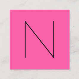 Tarjeta De Visita Cuadrada Modo color de rosa con monograma mínimo