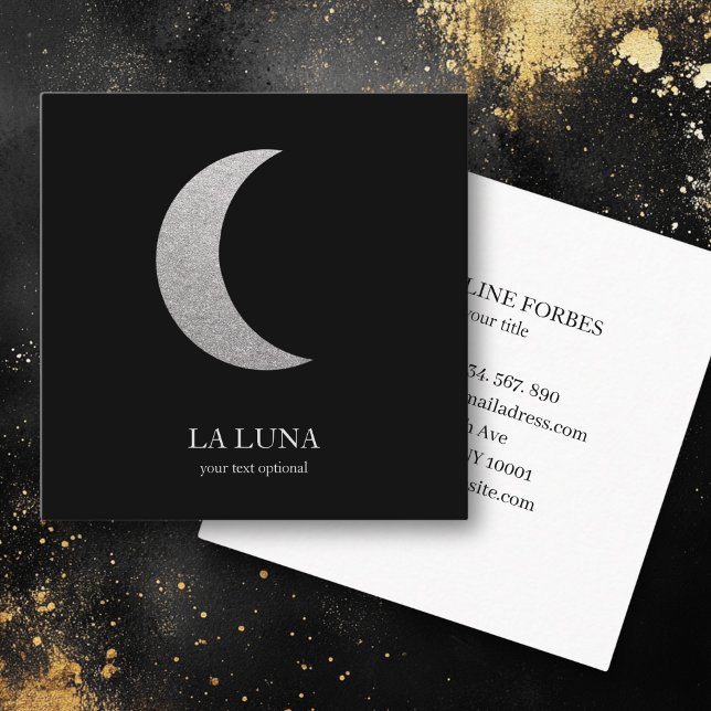 Tarjeta De Visita Cuadrada Mond  Visitenkarte (Silver 
moon business card)