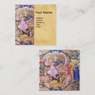 Tarjeta De Visita Cuadrada Monograma B del parque antiguo St. Michael Archang